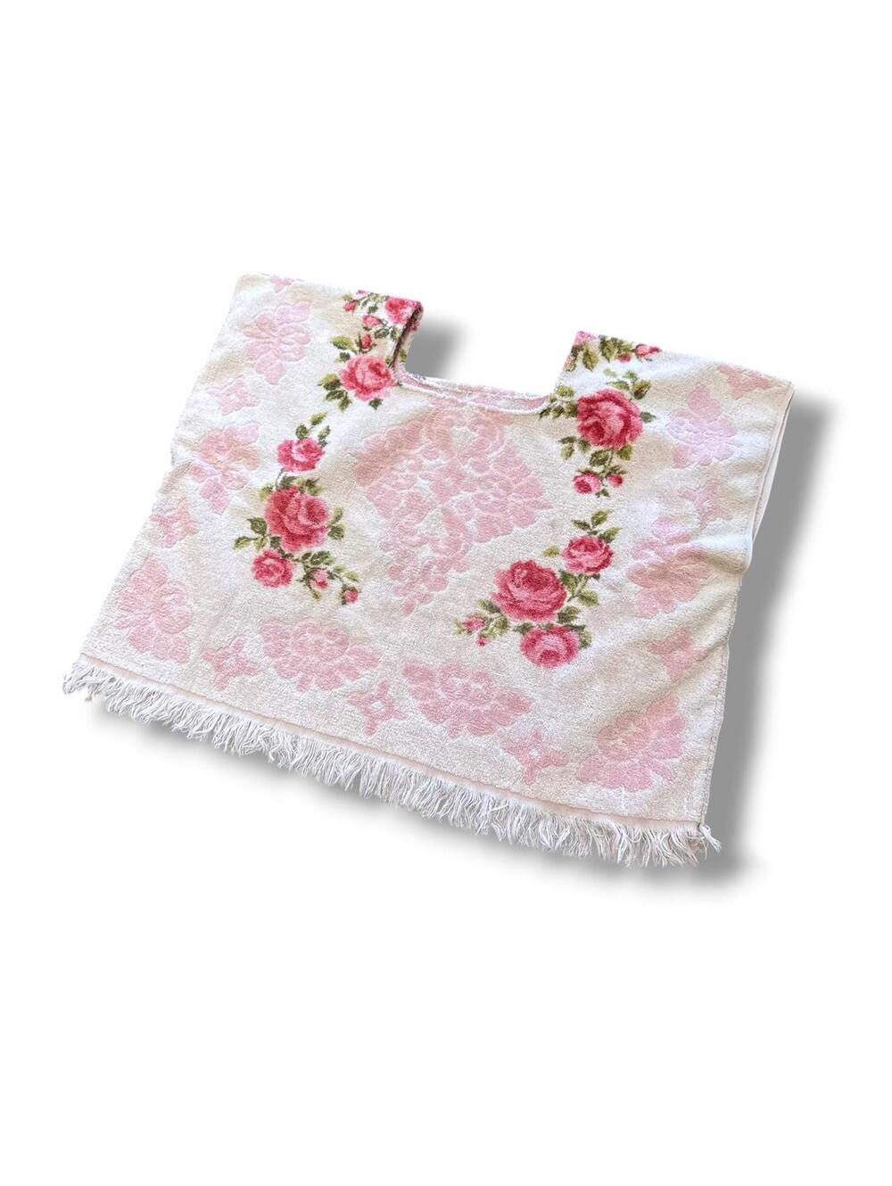 Vintage Rose Handmade Towel Floral Top
